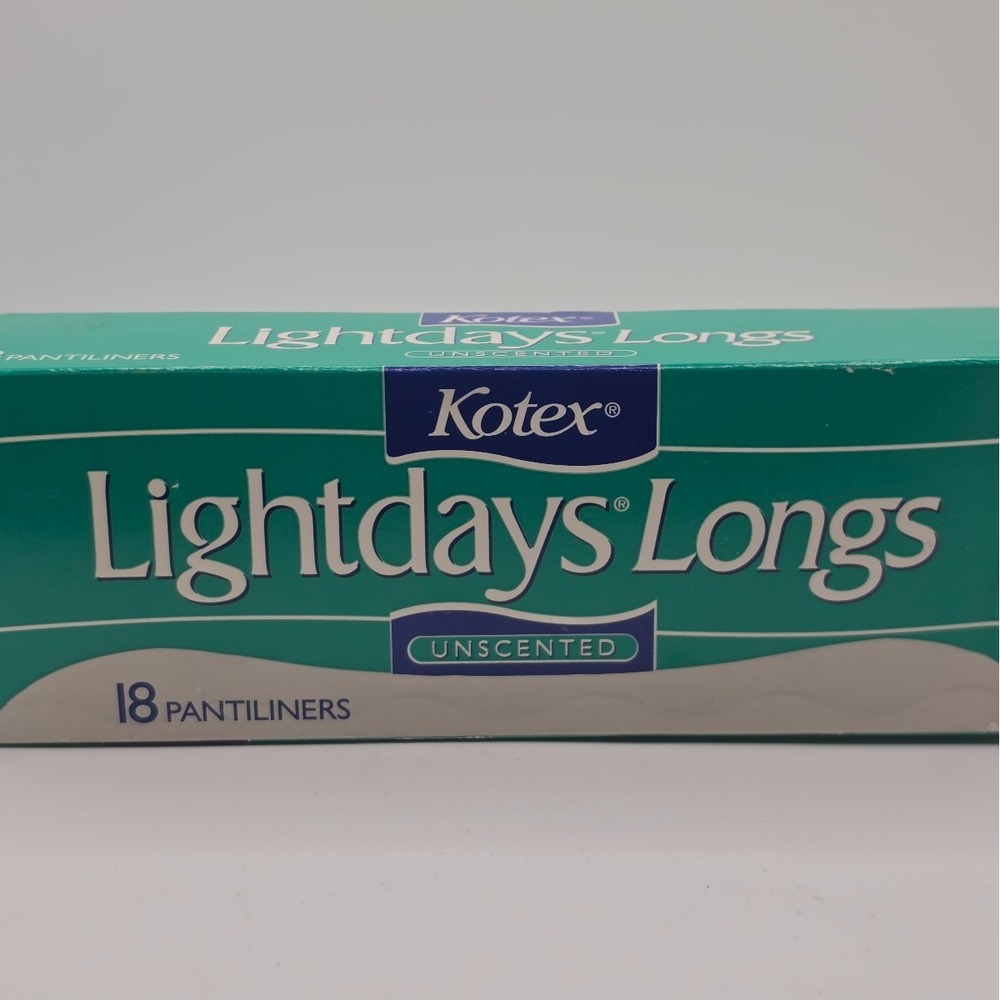 Kotex Lightdays Longs Unscented Pantiliners 18 Count Sealed Box Vintage 1998